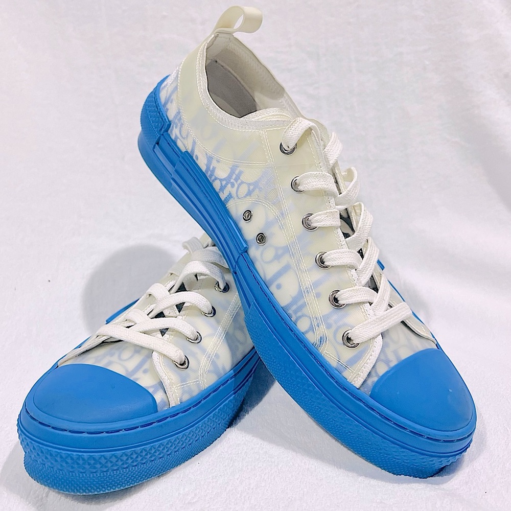 Men’s Dior B23 Low Top Blue Trainer Sneakers - Picture 2 of 11